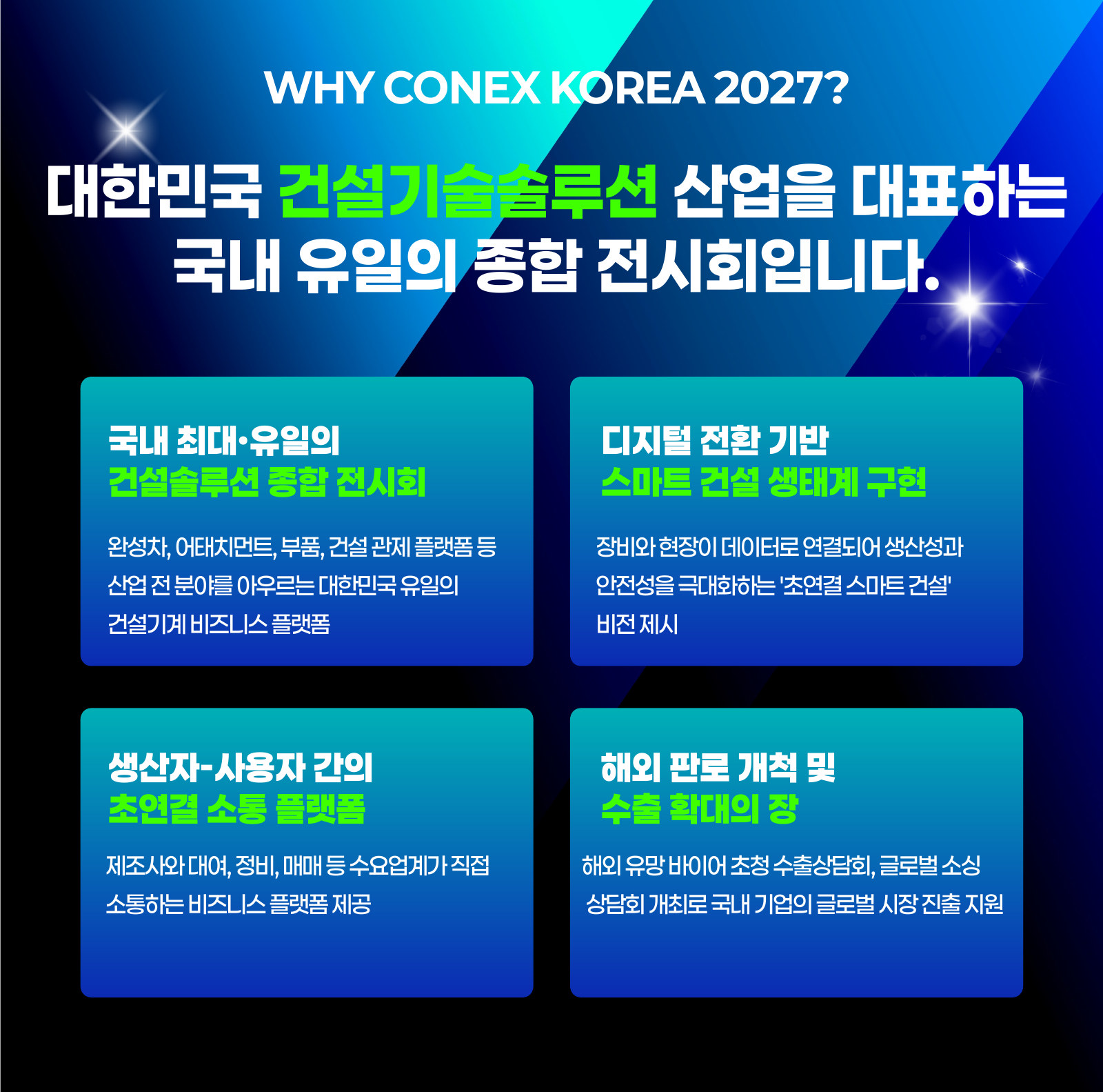 WHY CONEX KOREA 2027? · 참가해야 하는 4가지 이유